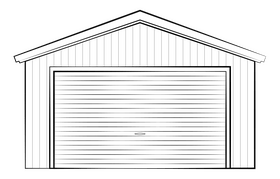 Garage drawing black and white clipart