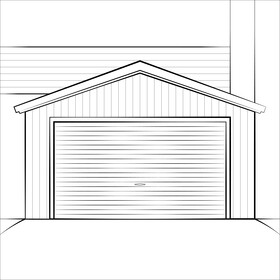 Garage drawing black and white vector