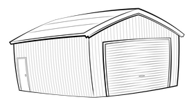 Garage drawing black and white clipart