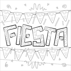 Fiesta drawing black and white vector