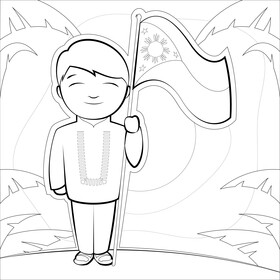 Filipino drawing black and white vector