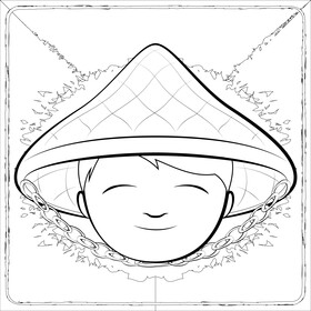 Filipino drawing black and white vector