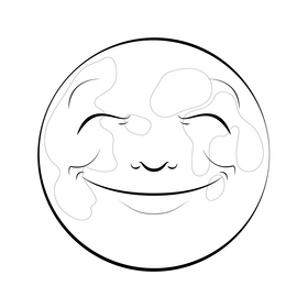 Full moon drawing black and white clipart