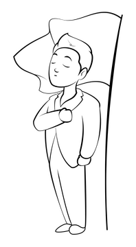 Patriotic drawing black and white clipart