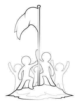 Patriotic drawing black and white clipart