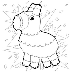 Fiesta pinata drawing black and white vector