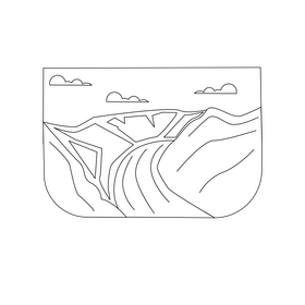 Norway Fjord black and white clipart