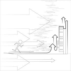 Future drawing black and white vector