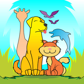 Animals drawing vector