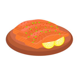 Salmon with lemon clipart