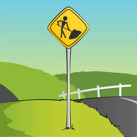 Construction sign vector