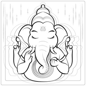 Ganesh drawing black and white vector