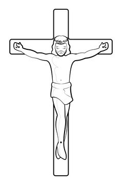 Jesus drawing black and white clipart
