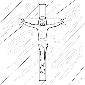 Jesus drawing black and white vector