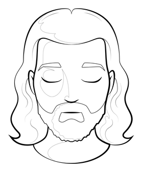 Jesus drawing black and white clipart
