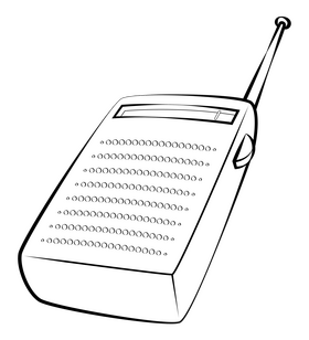 Radio pocket drawing black and white clipart