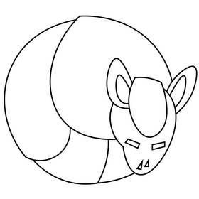 Cute cartoon armadillo sleepingroll black and white clipart