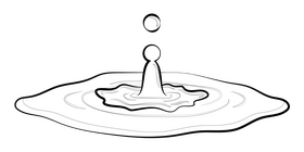 Rain drop drawing black and white clipart