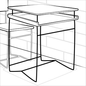 School desk drawing black and white vector
