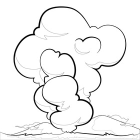 Smoke drawing black and white vector