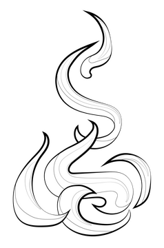 Smoke drawing black and white clipart