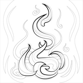Smoke drawing black and white vector