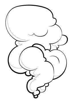 Smoke drawing black and white clipart