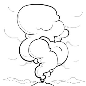 Smoke drawing black and white vector