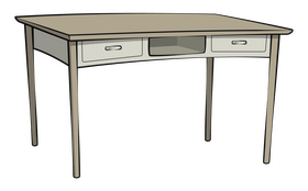 Desk for study clipart