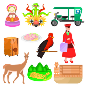 Peru traditional symbols vector