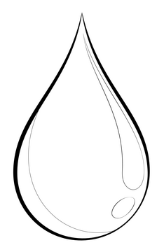 Rain drop drawing black and white clipart