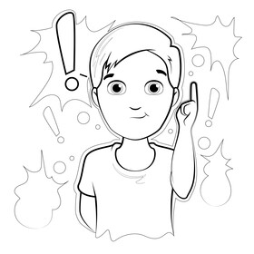 Reminder drawing black and white vector