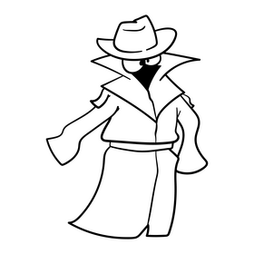 Coat cartoon drawing black and white clipart