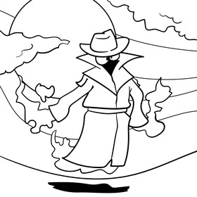Coat cartoon drawing black and white vector