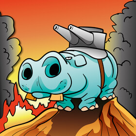 Hippo cartoon vector