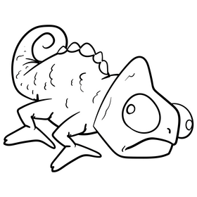 Lizard cartoon drawing black and white clipart