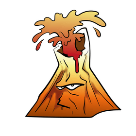 Volcano cartoon clipart