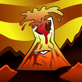 Volcano cartoon vector
