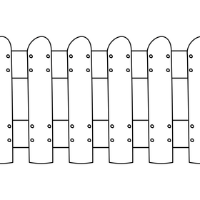 Fence cartoon drawing black and white clipart