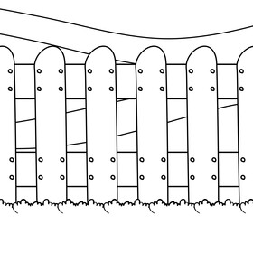 Fence cartoon drawing black and white vector
