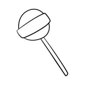 Lollipop cartoon drawing black and white clipart