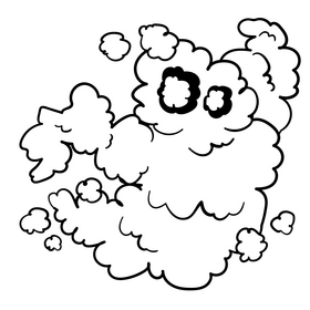 Smoke cartoon drawing black and white clipart