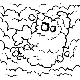 Smoke cartoon drawing black and white vector