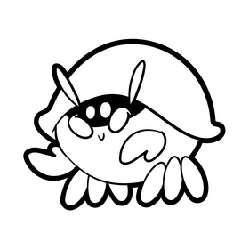 Cancer zodiac cartoon drawing black and white clipart