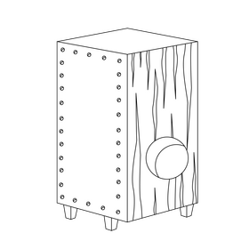 Cajon black and white clipart