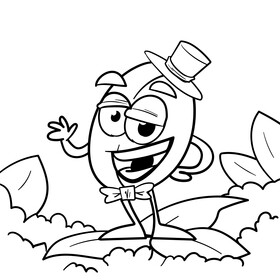 Coffee cartoon drawing black and white vector