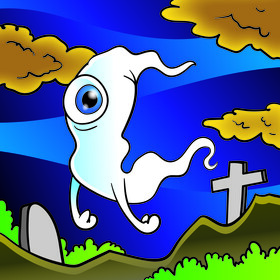 Ghost cartoon vector
