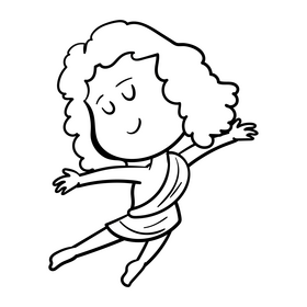 Virgo cartoon drawing black and white clipart