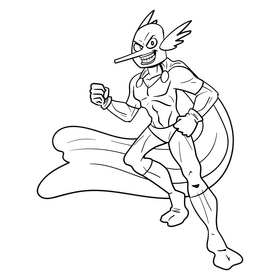 SuperHero cartoon drawing black and white clipart