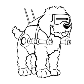 Dog cartoon drawing black and white clipart